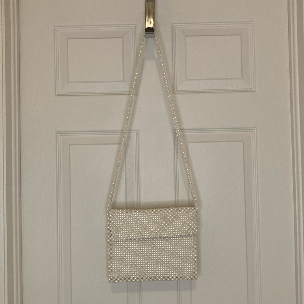 AQUA Evie Faux Pearl Shoulder Bag